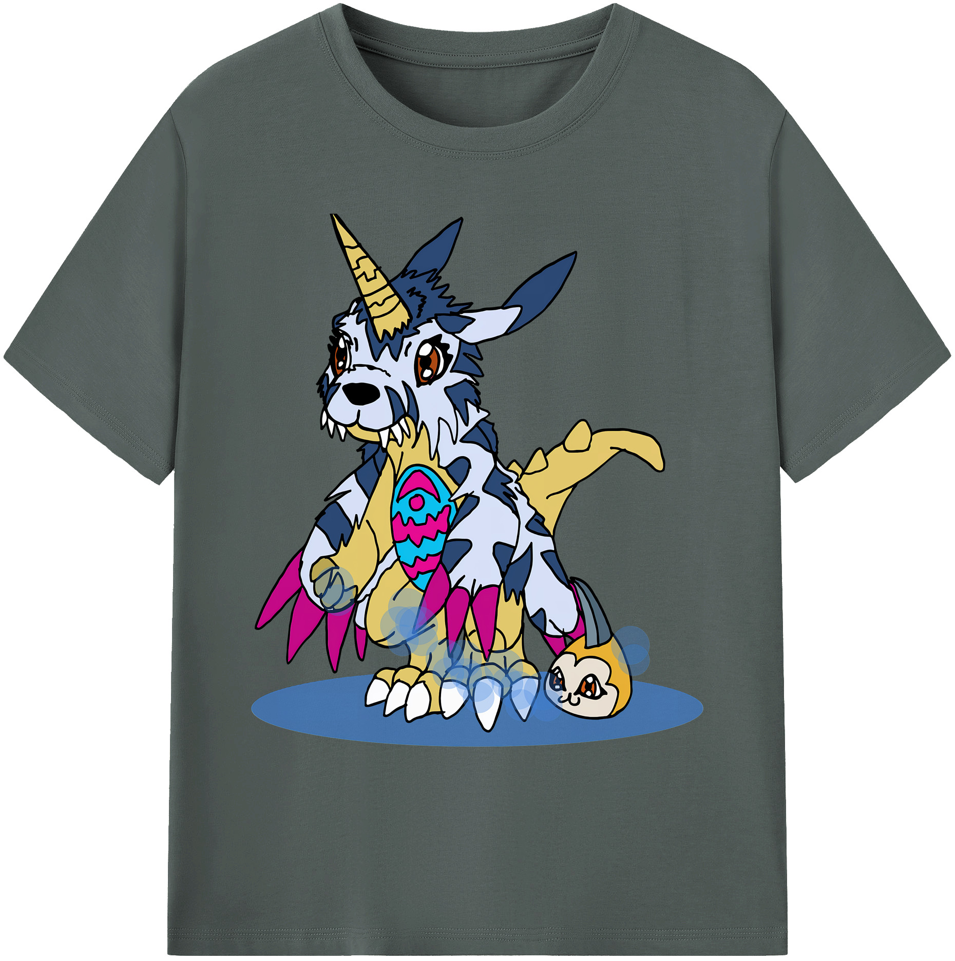 （画像用） Digimon デジタルモンスター/デジモン 綿100％ メンズ半袖Tシャツ｜肌触りやわらか＆通気性